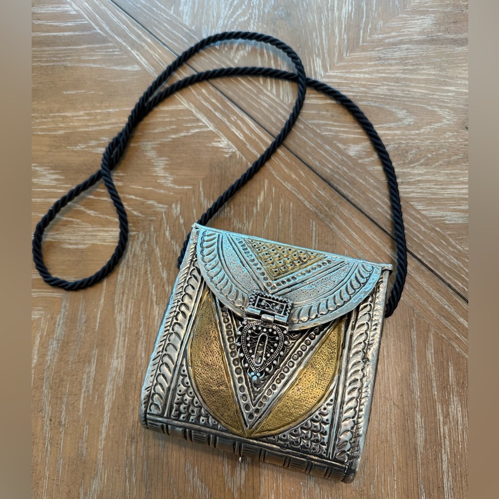 Brass Gold and silver Embossed Handbag rope strap